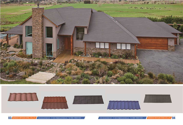 Villa Roofing Design Modern Stone Coated Metal Roofing Sheet Building Material Steel