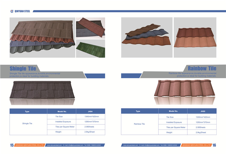 Villa Roofing Design Modern Stone Coated Metal Roofing Sheet Building Material Steel